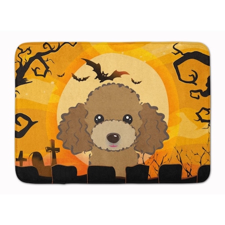Carolines Treasures Halloween Chocolate and Brown Poodle Machine Washable Memory Foam Mat BB1814RUG